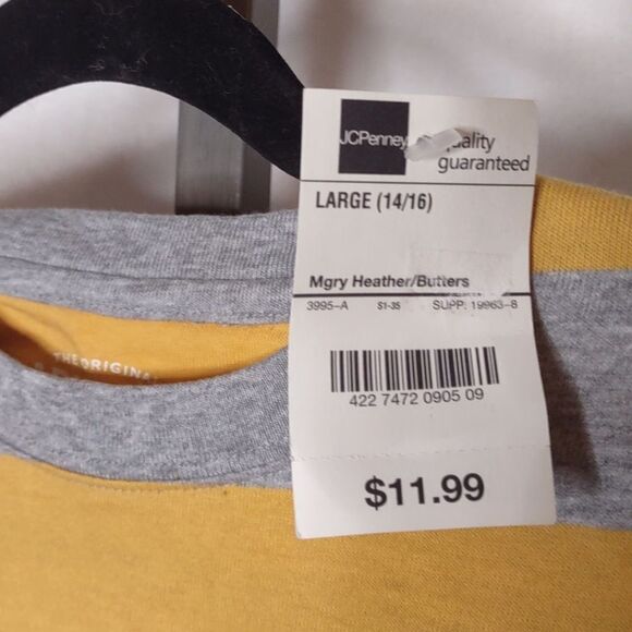 Arizona Boys Large Yellow Grey Tee NWT - Picture 3 of 5